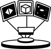 A line style icon of holographic image projection vector