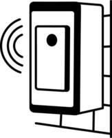 An outline style icon of advanced smart sensor vector