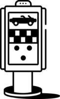 A linear icon showing self service kiosk system vector
