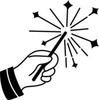 A sketchy style icon of sparkler vector