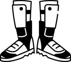 A linear icon depicting futuristic vr boots vector