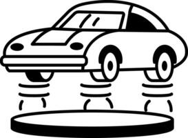 A line style icon of flying car vector