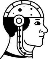 An outline style icon of ai vector