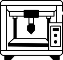 A line style icon of a 3d printer machine vector