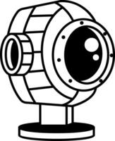 An outline style icon of eye scanner vector