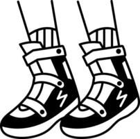 An outline style icon of futuristic shoes vector
