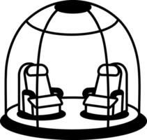 A linear style icon of an isolation dome vector