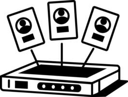 A line style icon of portable hologram vector