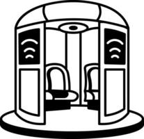 An outline style icon of futuristic booth vector