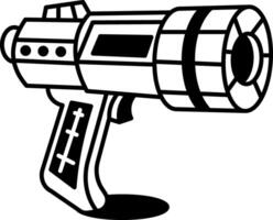 A linear style icon of futuristic gun vector