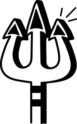 A doodle style icon of god trident