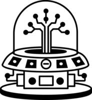 A linear icon of a smart futuristic pod vector