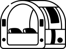 An outline style icon of sleeping pod vector