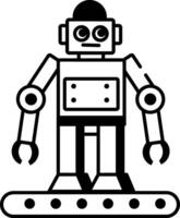 A line style icon of robot technology vector