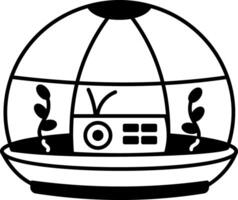 A linear style icon of biodome pod vector