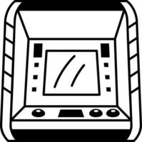 A linear icon showing electronic voting booth system vector