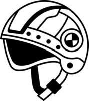 A linear style icon of futuristic helmet vector