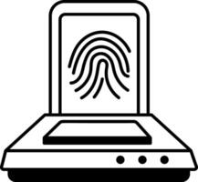 An outline style icon of fingerprint scanner vector