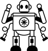 A linear style icon of medical robot vector