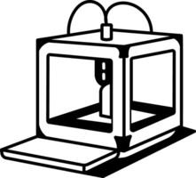 A linear icon of additive printing machine vector