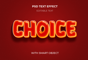 Editable Text Effect with Glowing Choice Font Design psd
