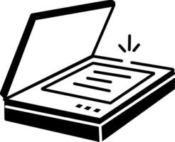 A sketchy style icon of document scanner vector