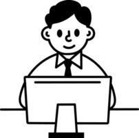 A drawing style icon of employee vector