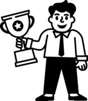 A hand drawn style icon of best employee vector