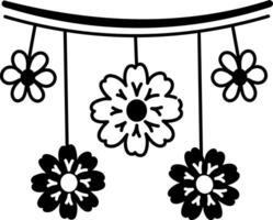 A doodle style icon of hanging flowers vector