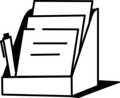 A doodle style icon of file organizer vector