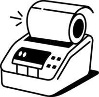 A drawing style icon of label printer vector