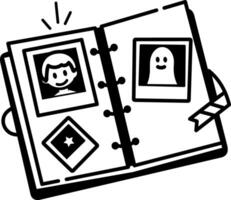 A drawing style icon of memory book vector