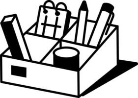 A drawing style icon of desk organizer vector