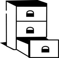 A doodle style icon of file cabinet vector