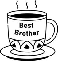 Sketchy style icon showing a hot teacup with steam vector