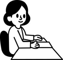 A sketchy style icon of interview vector