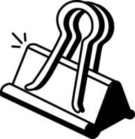 A doodle style icon of bulldog clip vector