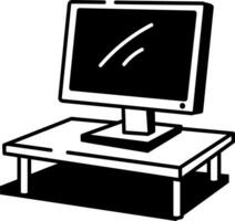 A hand drawn style icon of desktop vector