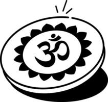 A sketchy style icon of om symbol vector