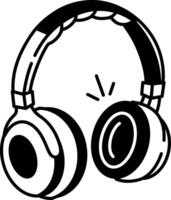 A hand drawn style icon of headphones vector