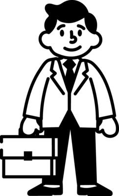 A hand drawn style icon of businessman