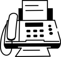 A sketchy style icon of fax machine vector