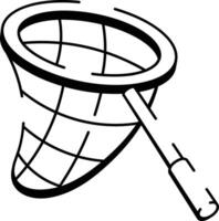 A sketchy style icon of insect net vector