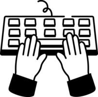 A drawing style icon of typing vector