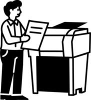 A sketchy style icon of printing document vector