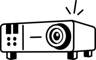 A doodle style icon of projector vector
