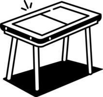 A doodle style icon of office table vector
