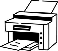 A hand drawn style icon of printing machine vector