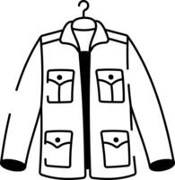 A hand drawn style icon of camouflage jacket vector