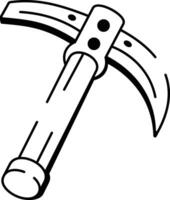 A doodle style icon of pickaxe vector